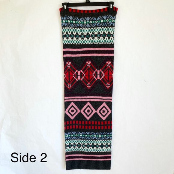 J Crew Multicolor Colorful Fair Isle Lambs Wool Cashmere Blend Scarf Extra Long - Picture 12 of 16